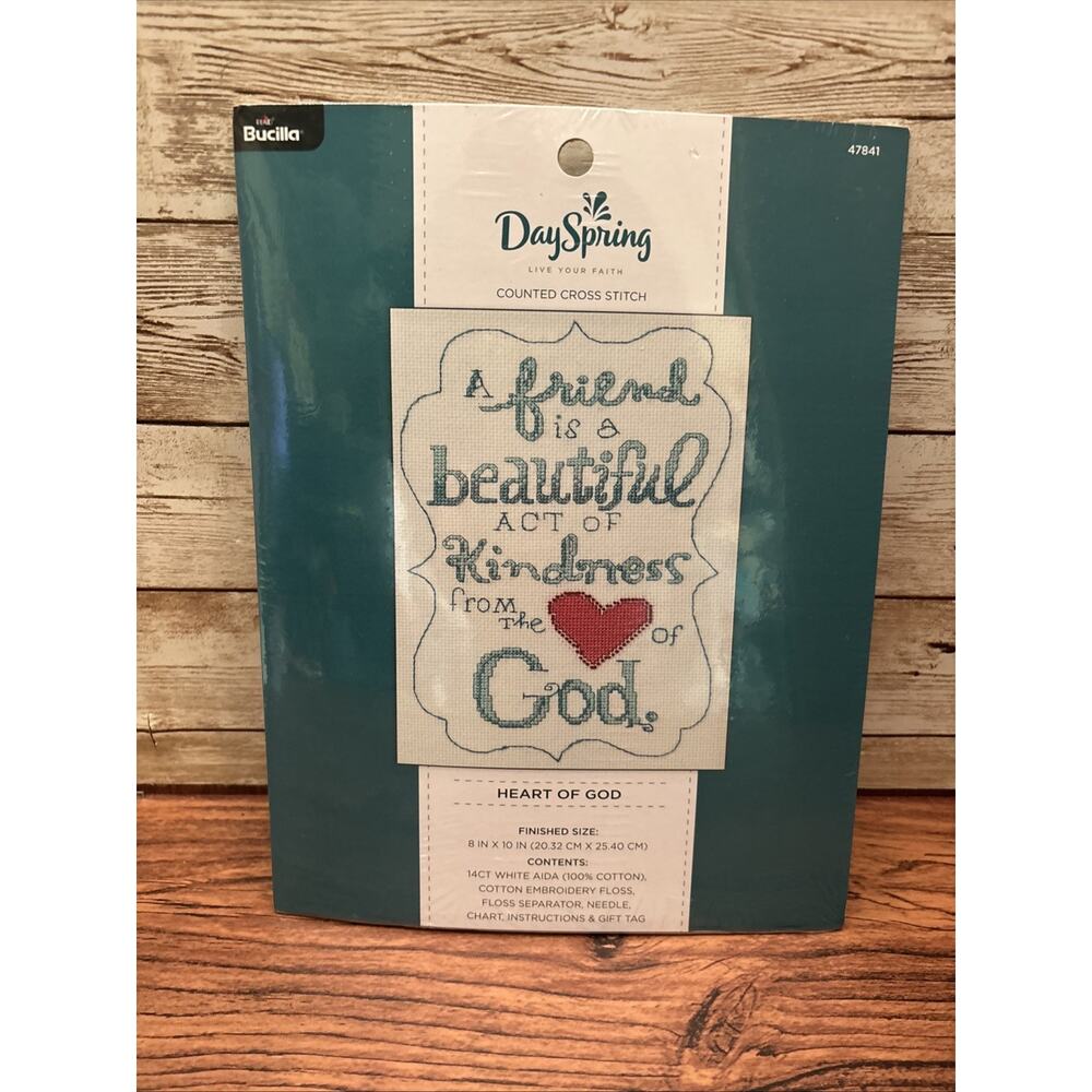 Bucilla Dayspring Live Your Faith - Heart of‎ God Counted Cross Stitch